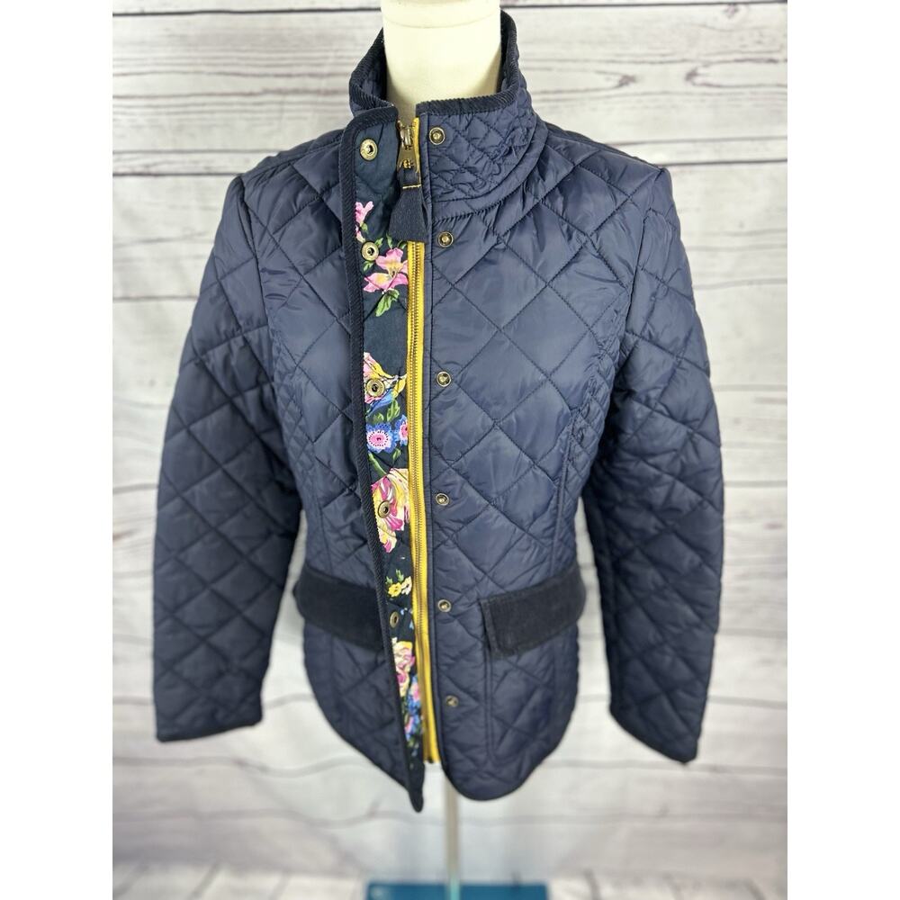 Joules Moredale Women’s Navy Quilted Floral Lined Jacket Size M UK 12 - Picture 5 of 9